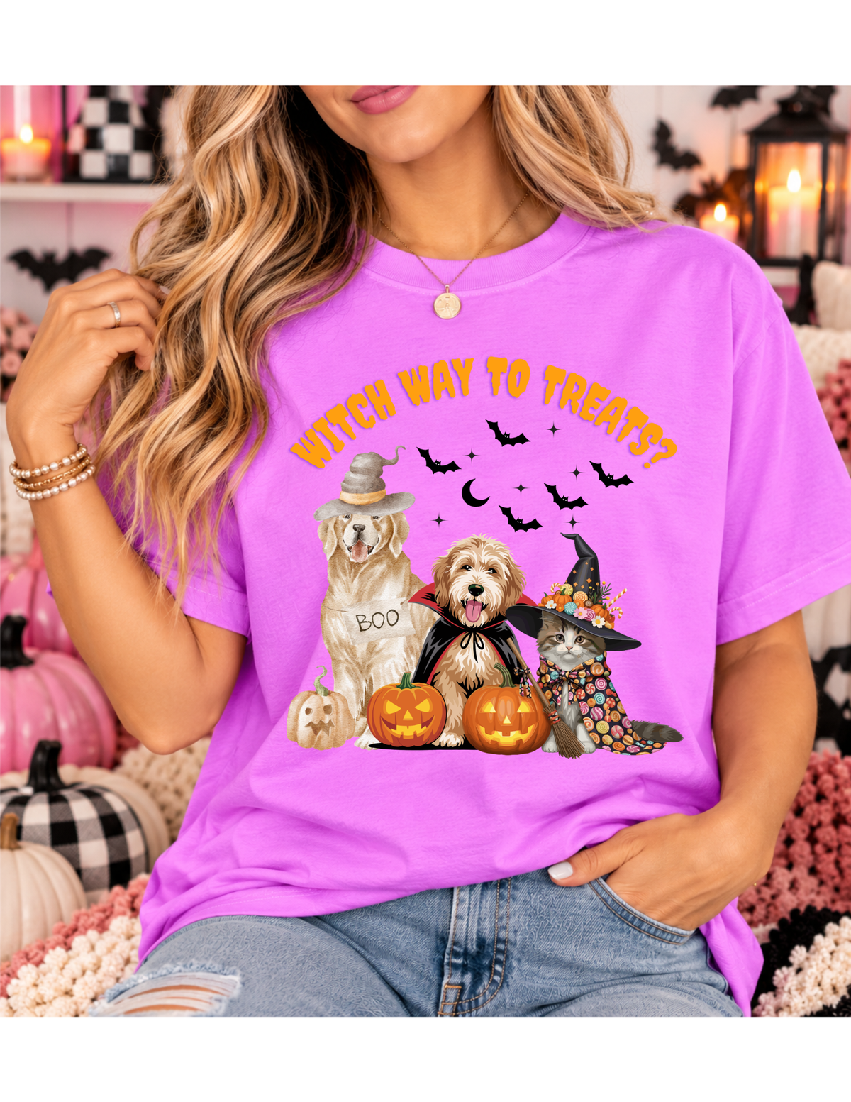 Witch Way to Treats Comfort Colors T-shirt