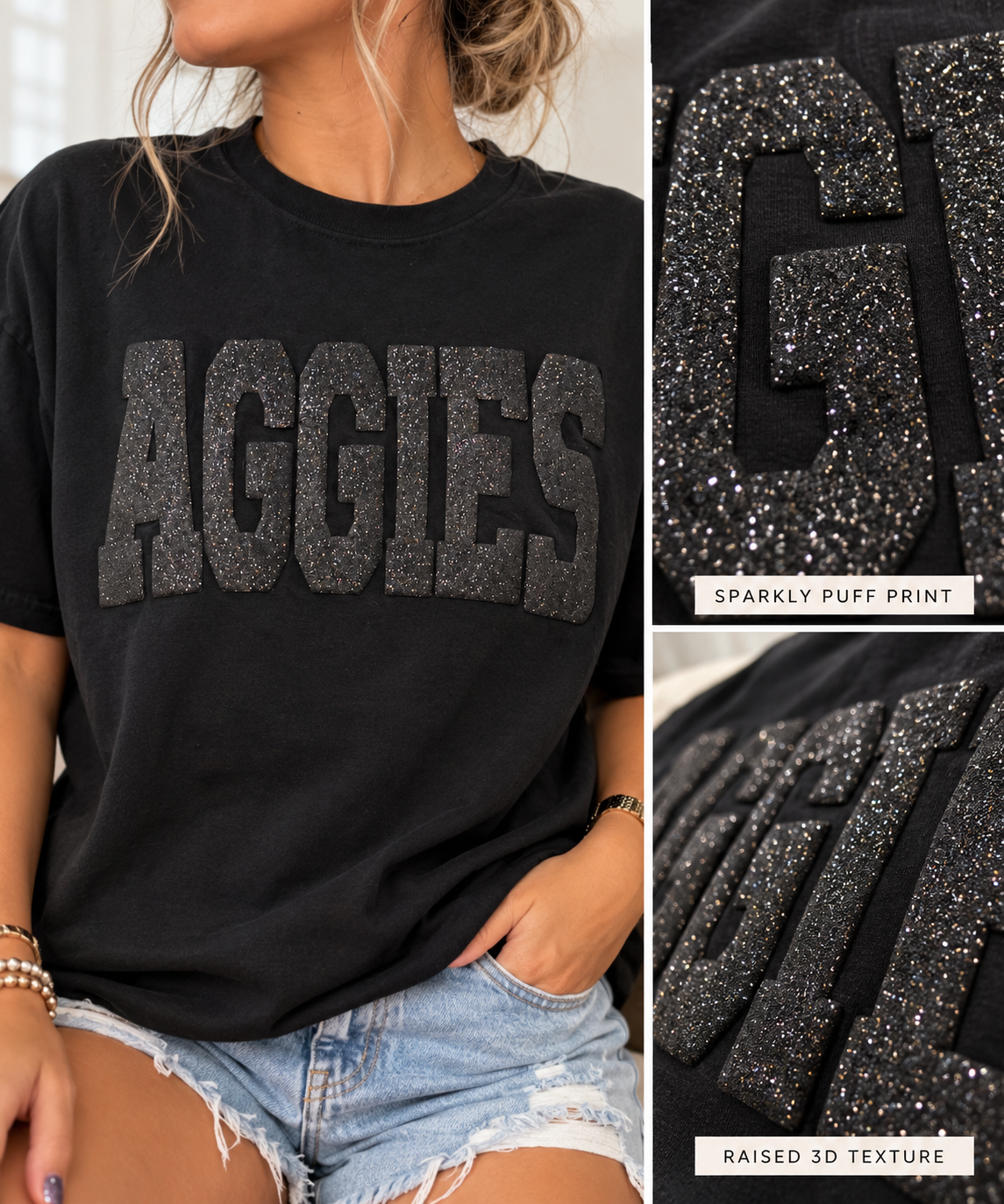 Aggie Puff Print Comfort Colors T-Shirt (Customizable)