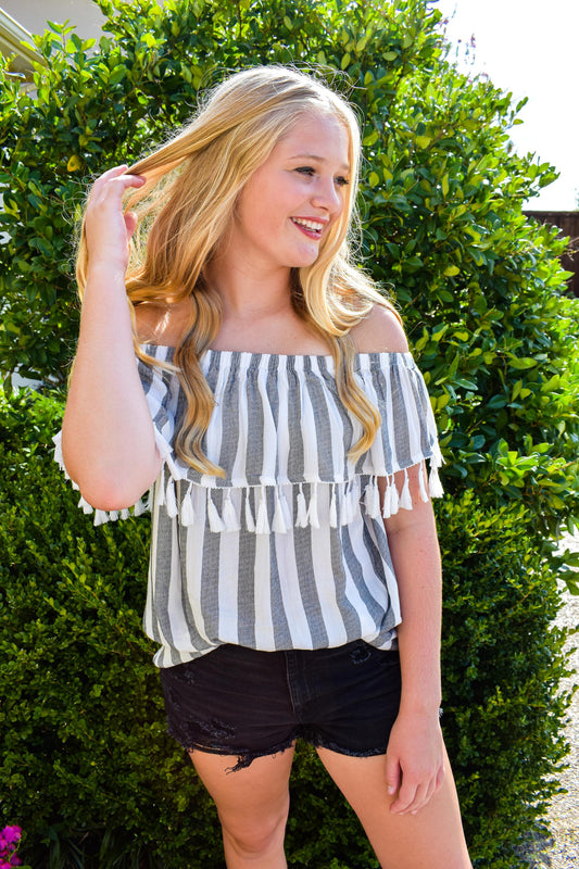 No Hassle Tassel Blouse